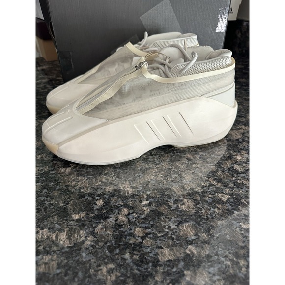 adidas Crazy IIInfinity Chalk White Beige Grey Men Basketball Shoes IH2663 Sz 12